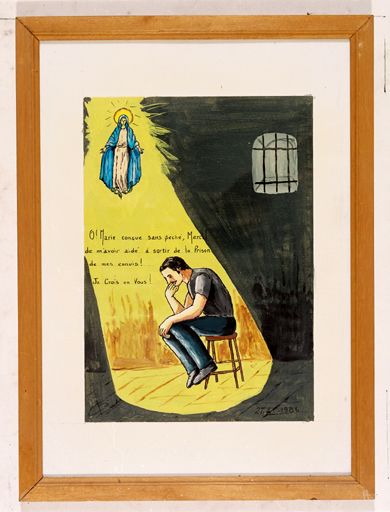 ex-voto, tableau : Homme en prison