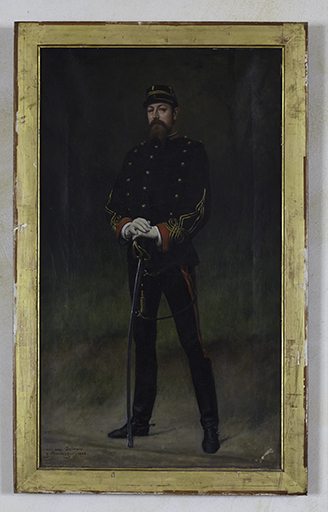 Tableau : portrait d'un lieutenant d'artillerie de la Troisième République, l'ami Dolléans