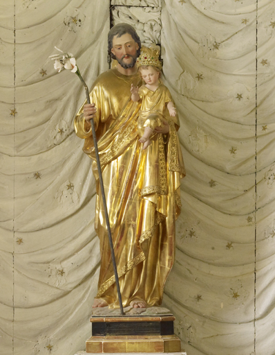 statue (petite nature) : Saint Joseph et l'Enfant Jésus