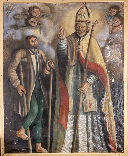 Tableau d'autel : saint Eutrope guérissant