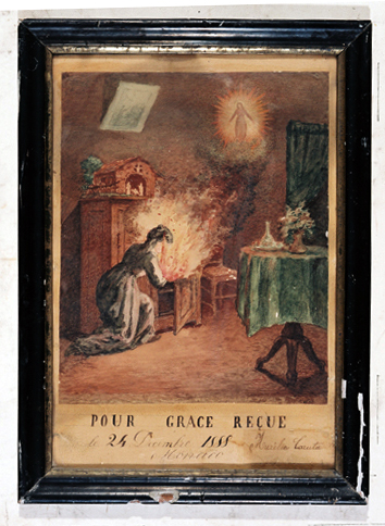 ex-voto, tableau : Femme brûlée au visage, Aurelia Caruta