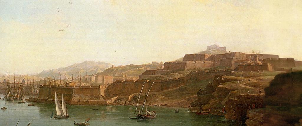 Vue de l'entrée du port de Marseille, 1754. Détail.