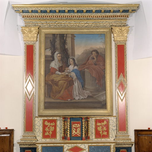 tableau d'autel : L'Education de la Vierge en présence de saint Joachim
