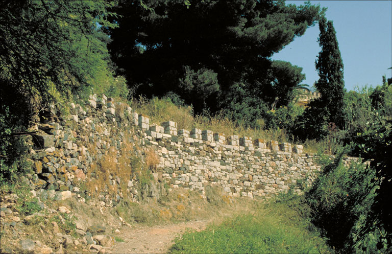 Mur de clôture crénelé sud. Vue partielle