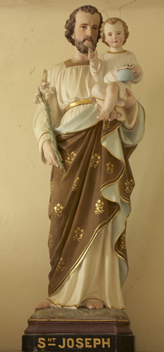 statue (petite nature) : Saint Joseph et l'Enfant Jésus