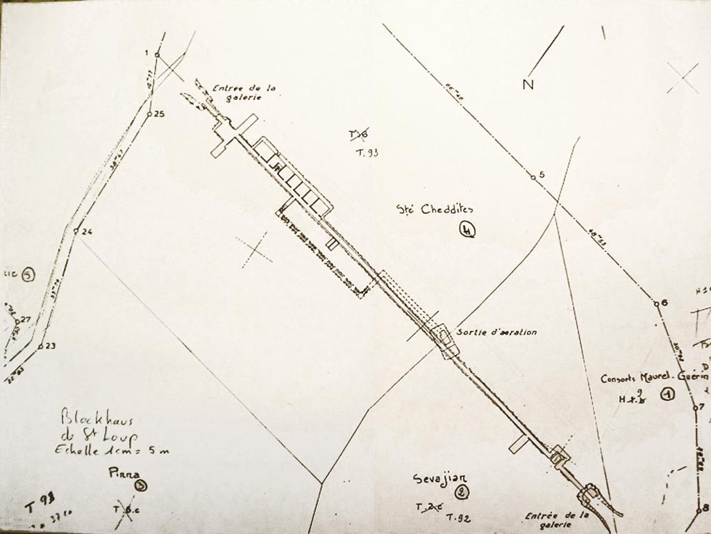 [Plan du souterrain allemand de Saint-Loup], sd.