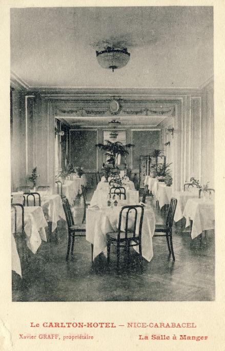 maison de villégiature (villa balnéaire) dite Villa Victoria, puis hôtel de voyageurs dit hôtel Carlton-Carabacel ou Carlton-Hôtel, puis Carlton House Terrace, actuellement immeuble Carlton-Carabacel