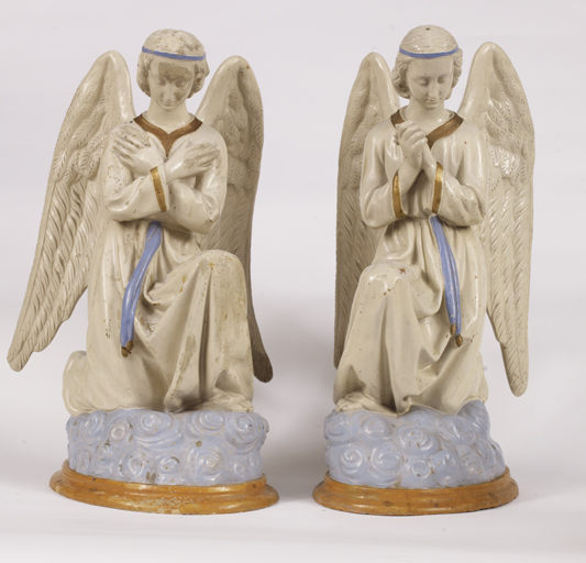paire de statues (statuettes) : Anges adorateurs