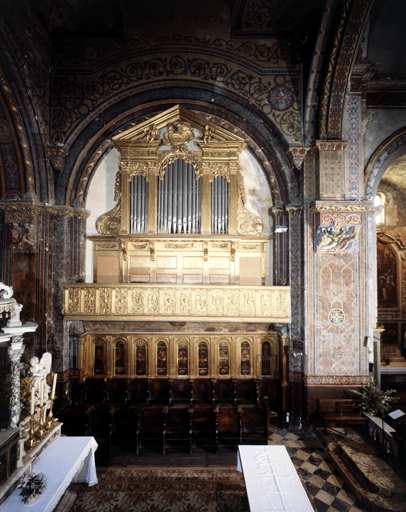ensemble des 2 tribunes d'orgue, 2 buffets d'orgue et partie instrumentale de l'orgue