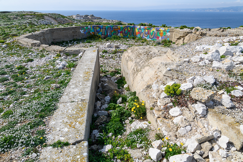 Batterie sudwall, 4eme cuve à casemate abri Regelbau M 158, rampe d'issue de la cuve
