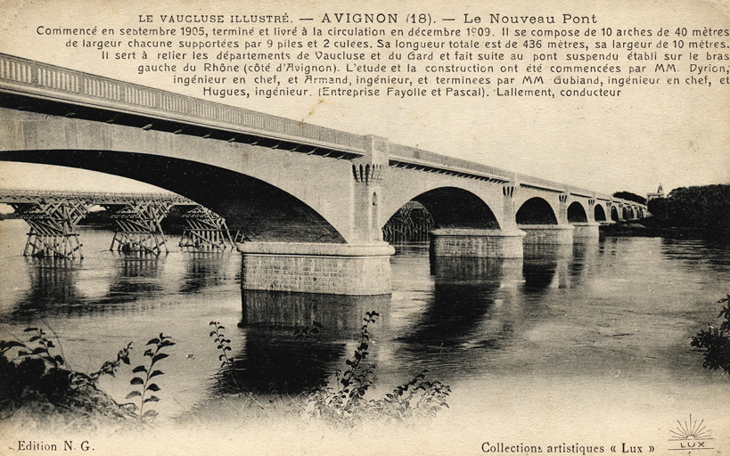 pont en pierre sur le bras de Villeneuve dit Nouveau Pont