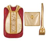 Chasuble, étole et voile de calice (ornement blanc N° 3)