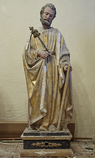 Statue-reliquaire (socle-reliquaire) : saint Joseph