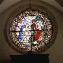 ensemble de verrières : Le Baptême du Christ, L'Immaculée Conception, Saint Pierre, saint Vincent, Saint Joseph
