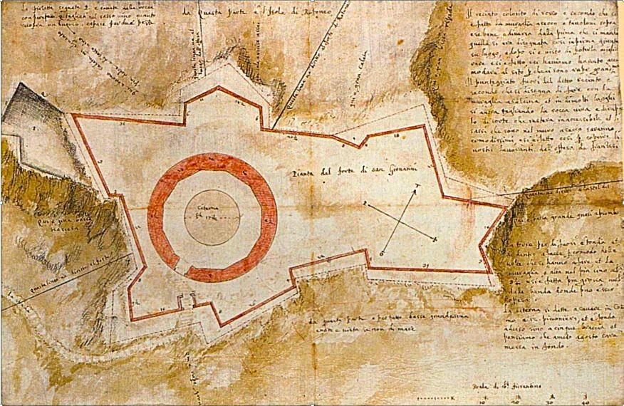 [Plan du projet du fort San Giovanni à Pomègues], 1597.