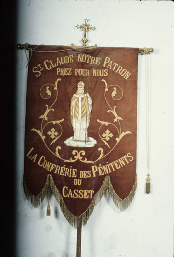 bannière de procession de Saint Claude, de la confrérie des pénitents du Casset