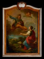 Cadre, tableau : l'Apparition de sainte Anne à sainte Agnès