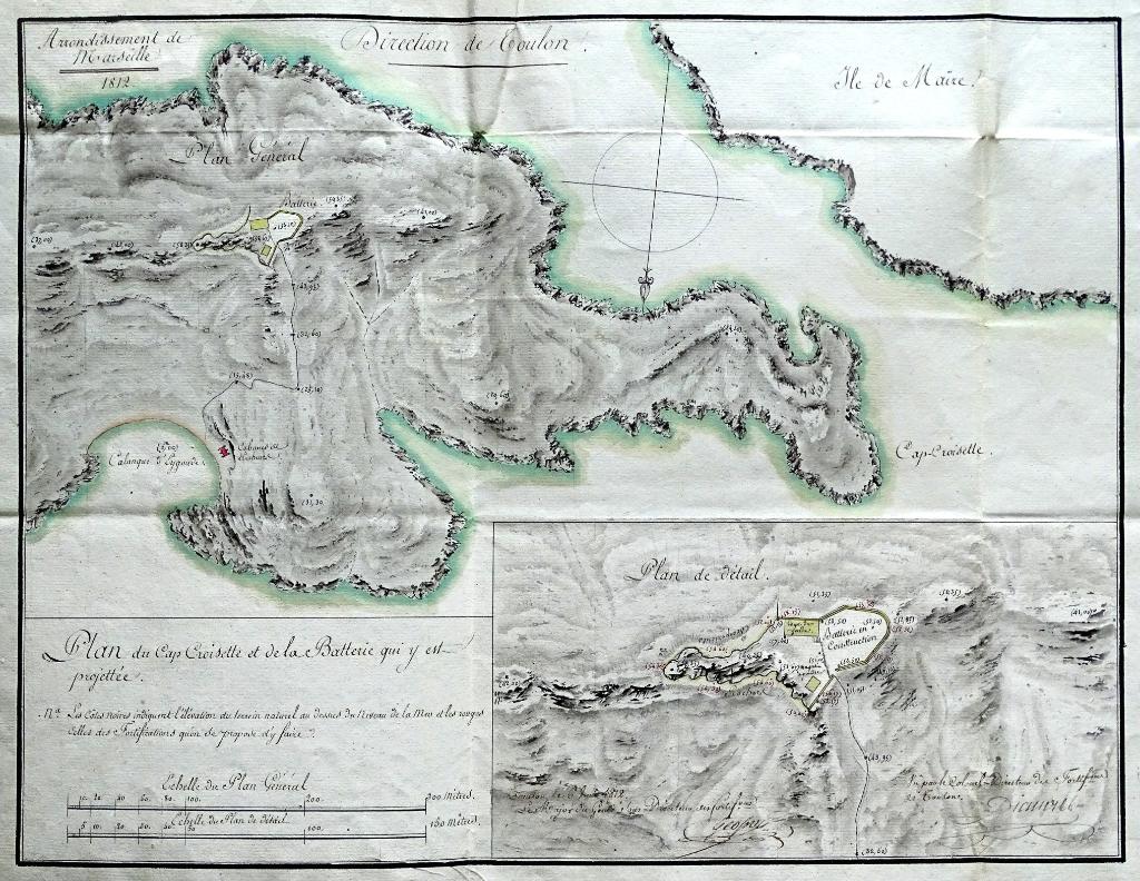 Plan du Cap Croisette et de la batterie qui y est projetée,1812.