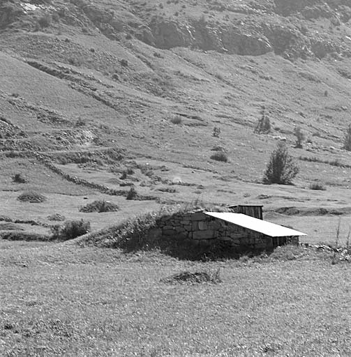 Vue prise du nord : noter l'enterrement de la cabane dans le sol.