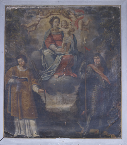 tableau d'autel : Vierge à l'Enfant avec saint Etienne et saint Victor