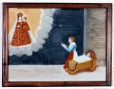 ex-voto, tableau : Demande de guérison d'un bébé dans un berceau à bascule