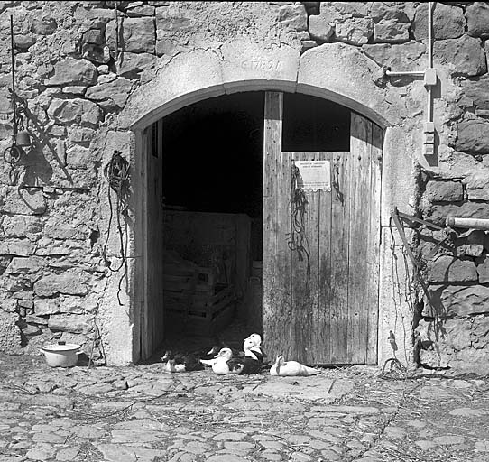 Façade sud. Porte de l'écurie. Noter le chanfrein. G 1789 A.