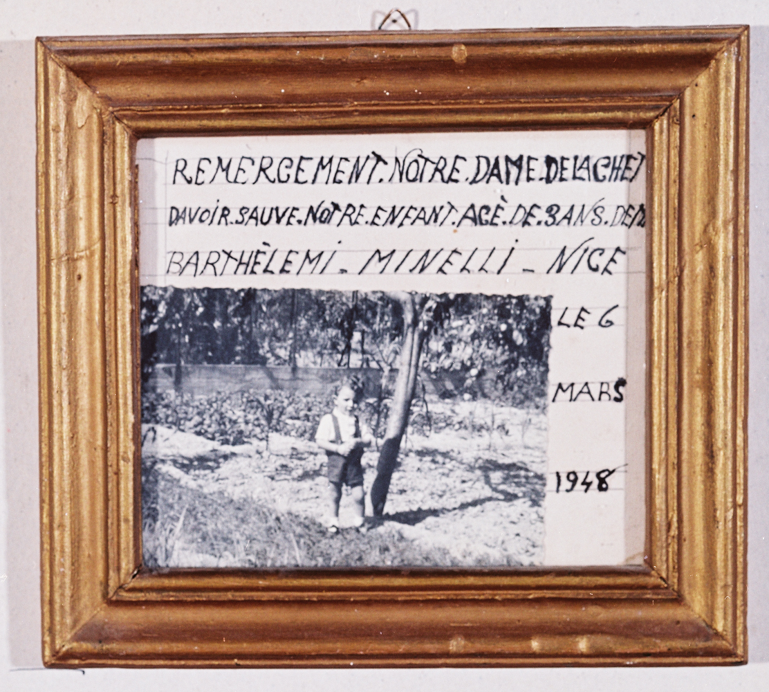 ex-voto, tableau : Enfant près d'un arbre à la campagne, Barthélémy Minelli