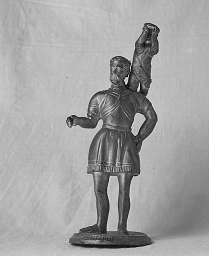 statue (2, statuette) : saint Christophe, saint Jacques de Compostelle