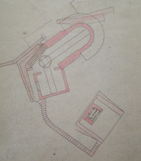[Plan de l'abri de combat du projecteur du poste photo électrique de Marégau] 1900.