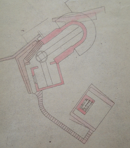 [Plan de l'abri de combat du projecteur du poste photo électrique de Marégau] 1900.