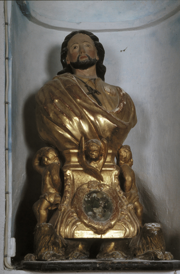 buste-reliquaire (buste à mi-corps) : saint Jacques le Majeur