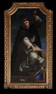 Paire de tableaux, cadres : Saint Dominique de Guzman et Sainte Catherine de Sienne (?)
