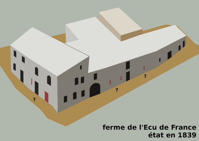 État hypothétique du bâtiment : en 1839.