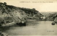 Cassis. Calanque de Port-Miou et le château [quai de l'usine Solvay].