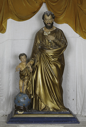 Groupe sculpté (petite nature) : saint Joseph et l'Enfant Jésus