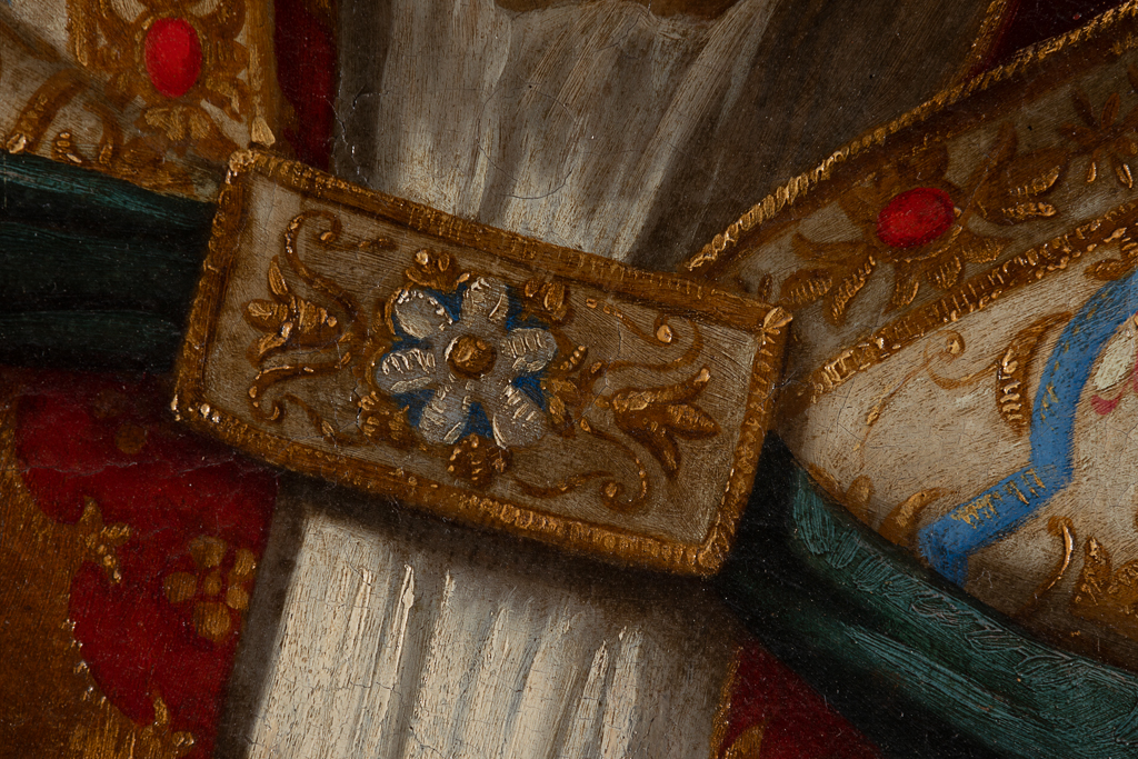 tableau : L'Education de la Vierge, avec sainte Marguerite et saint Blaise de Sébaste