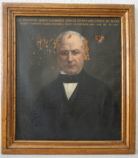 Tableau (donatif) : portrait de Jean-Baptiste Polieucte Arsène Pailheret époux Magne