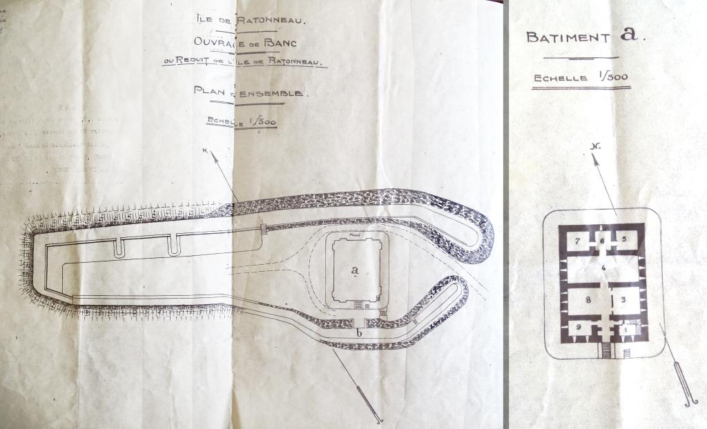 Ile de Ratonneau, ouvrage de Banc, plan d'ensemble et bâtiment a, 1926.