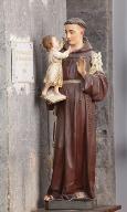 Statue (petite nature) : saint Antoine de Padoue et l'Enfant