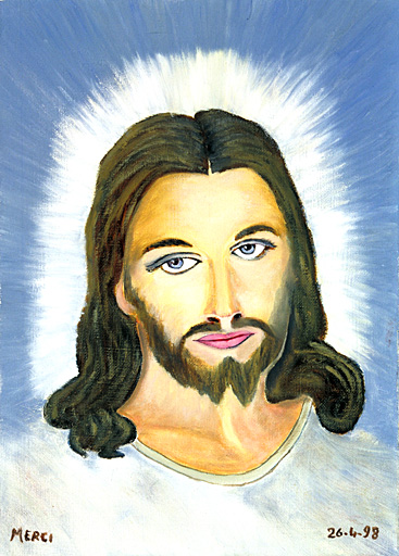 tableau, ex-voto : Jésus en buste