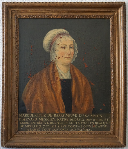 Tableau (donatif) : portrait de Marguerite de Barry, veuve Simon Thenard