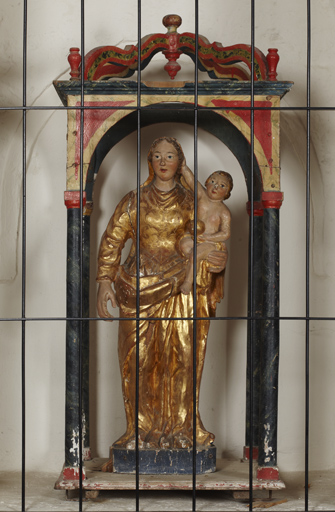 Dais de procession et statue de procession (petite nature) : Vierge à l'Enfant