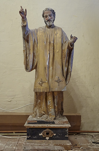 Statue-reliquaire (socle-reliquaire) : un saint martyr (saint François-Xavier ?)