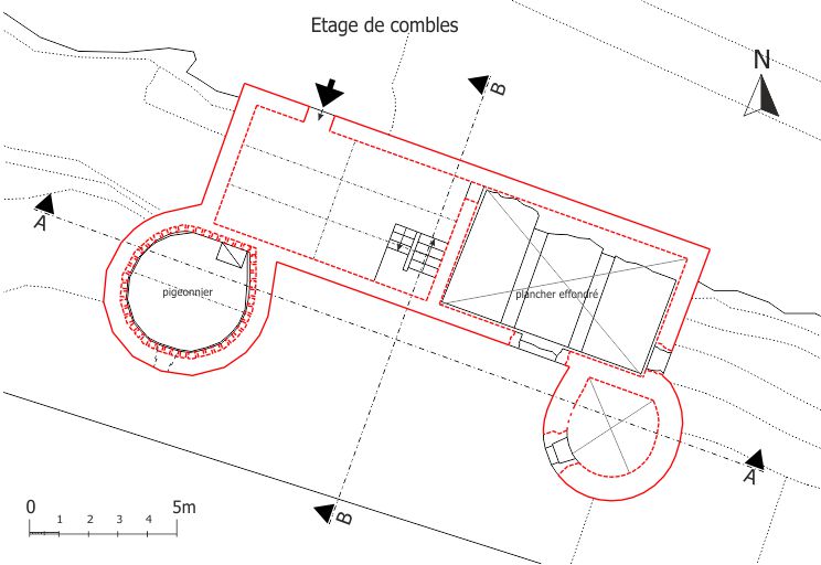 Plan de l'étage de combles, 2015