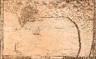 Canes. [Vue perspectives du port de Cannes vers 1630].