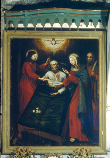 tableau de l'autel de Saint-Joseph : Mort de saint Joseph, saint Barthélemy ?