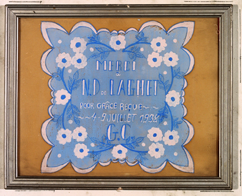 ex-voto, tableau : Remerciements (N° 2)