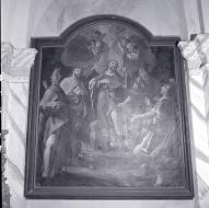 tableau, ex-voto : Saint Roch, saint Louis roi, saint Maurice, saint Georges et un saint évêque