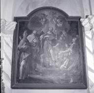 tableau, ex-voto : Saint Roch, saint Louis roi, saint Maurice, saint Georges et un saint évêque