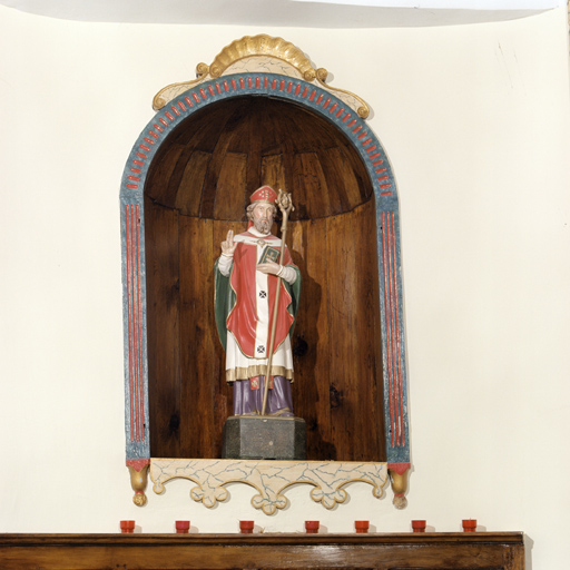statue de procession : Saint Martin, groupe sculpté : L'Education de la Vierge
